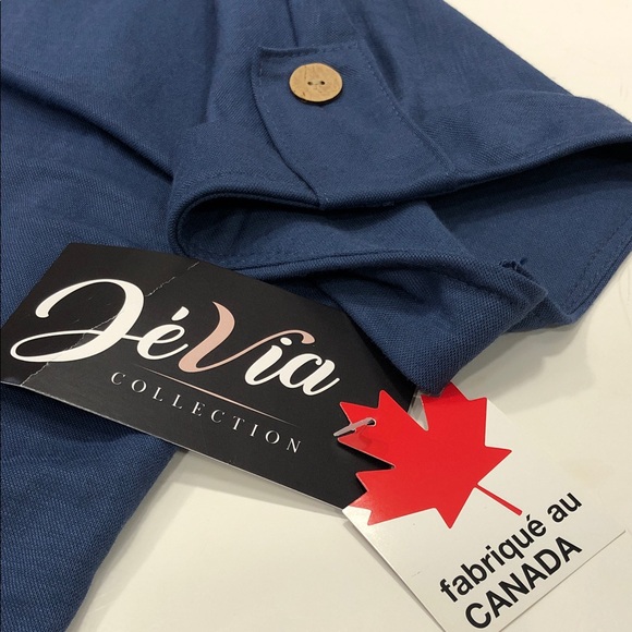 DéVia Collection Short Sleeve Button-Down Shirt – Denim Blue – Women’s Large - Picture 11 of 11